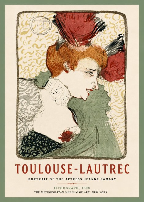 Toulouse-Lautrec Portrait of the Actress Jeanne Samary No2 - Poster