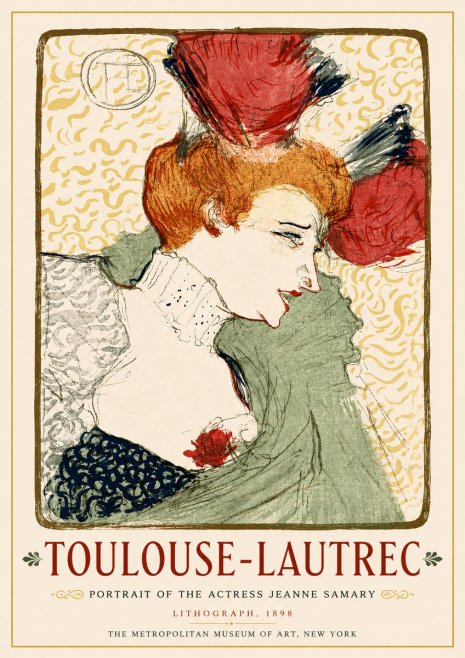 Toulouse-Lautrec Portrait of the Actress Jeanne Samary No4 - Poster
