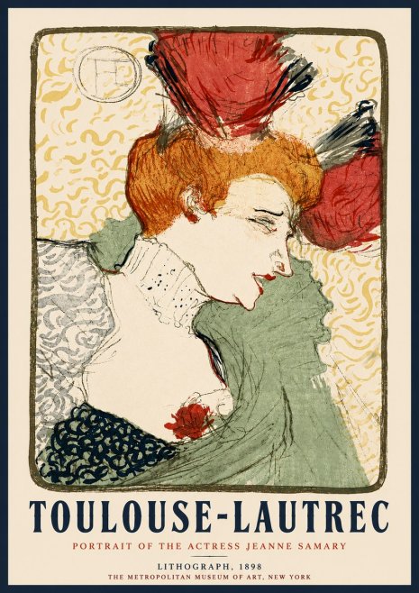 Toulouse-Lautrec Portrait of the Actress Jeanne Samary No5 - Poster