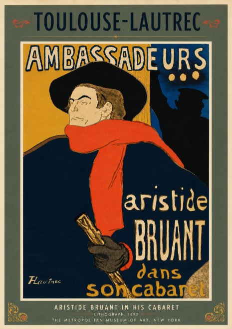 Toulouse-Lautrec Aristide Bruant in His Cabaret I No5 - Poster