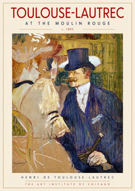 Toulouse-Lautrec At the Moulin Rouge III No3 - Poster