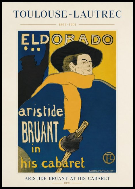Toulouse-Lautrec Aristide Bruant at His Cabaret No1 - Poster