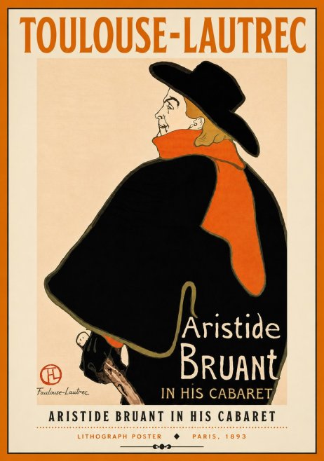 Toulouse-Lautrec Aristide Bruant in His Cabaret II No4 - Poster