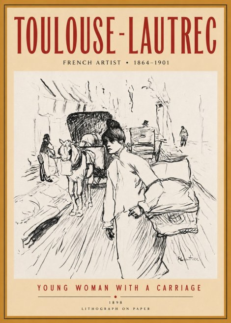 Toulouse-Lautrec Young Woman with a Carriage No3 - Poster