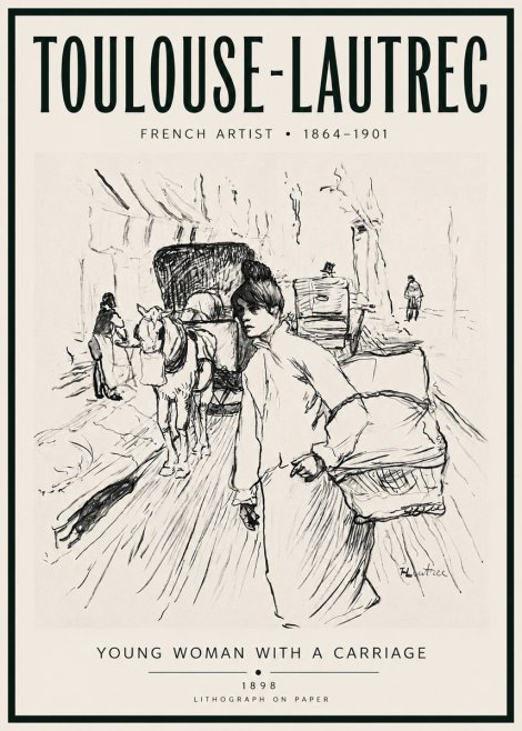 Toulouse-Lautrec Young Woman with a Carriage No4 - Poster