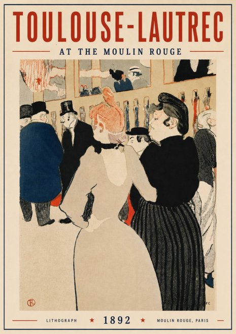 Toulouse-Lautrec At the Moulin Rouge VII No3 - Poster