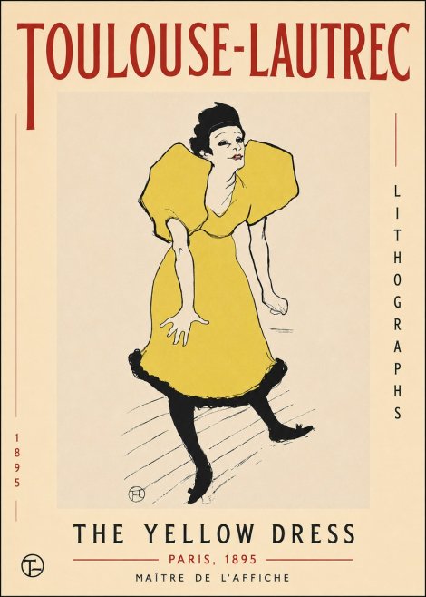 Toulouse-Lautrec The Yellow Dress No3 - Poster