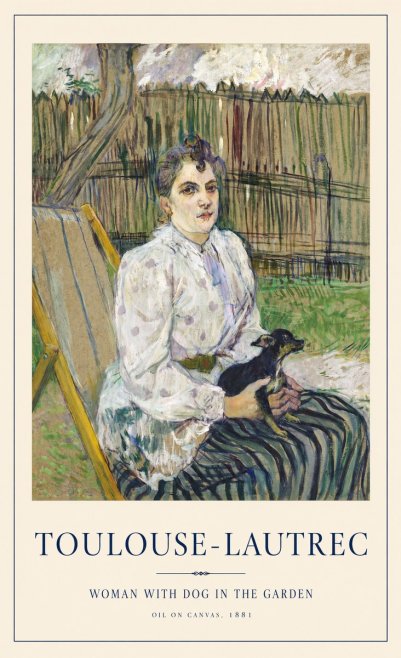 Toulouse-Lautrec Woman with Dog in the Garden No1 - Poster