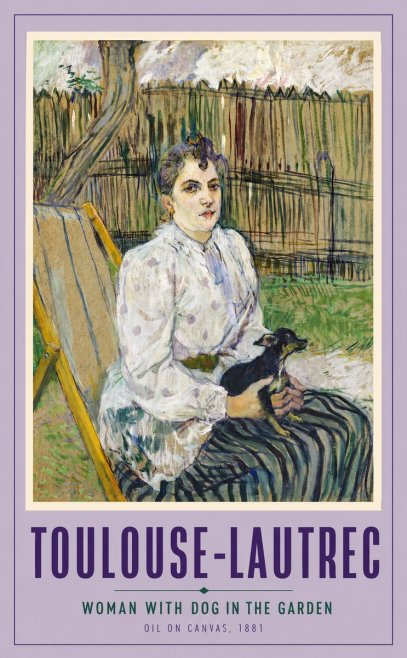 Toulouse-Lautrec Woman with Dog in the Garden No2 - Poster