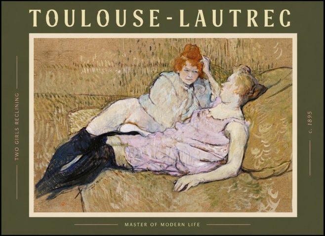 Toulouse-Lautrec Two Girls Reclining No6 - Poster