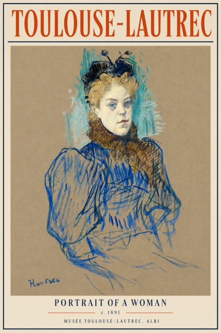 Toulouse-Lautrec Portrait of a Woman II No5 - Poster