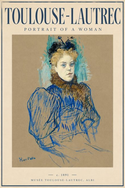 Toulouse-Lautrec Portrait of a Woman II No6 - Poster