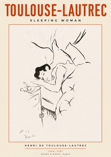 Toulouse-Lautrec Sleeping Woman No3 - Poster