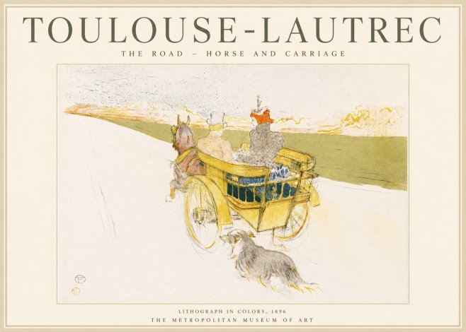 Toulouse-Lautrec The Road - Horse and Carriage No1 - Poster