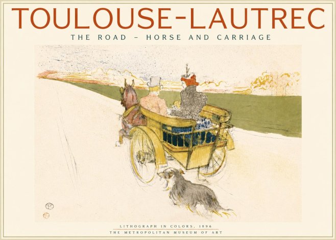 Toulouse-Lautrec The Road - Horse and Carriage No2 - Poster