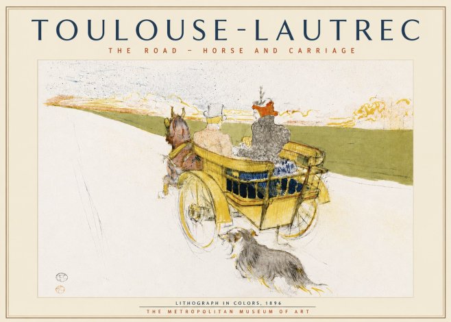 Toulouse-Lautrec The Road - Horse and Carriage No3 - Poster