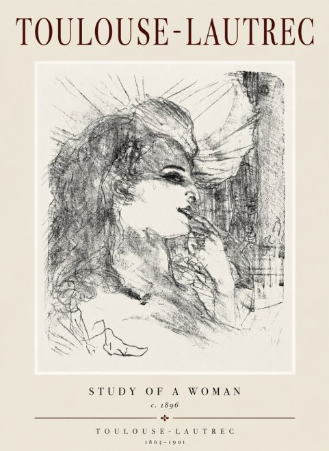 Toulouse-Lautrec Study of a Woman I No1 - Poster