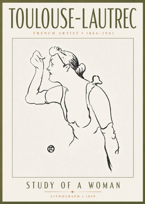 Toulouse-Lautrec Study of a Woman II No5 - Poster