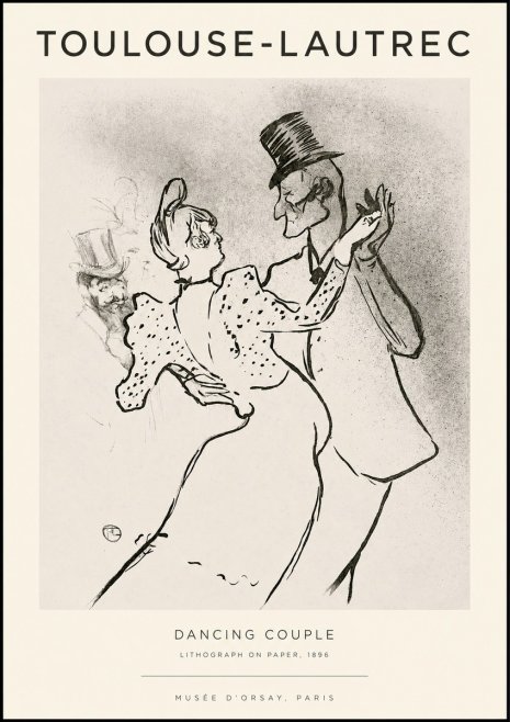 Toulouse-Lautrec Dancing Couple No1 - Poster