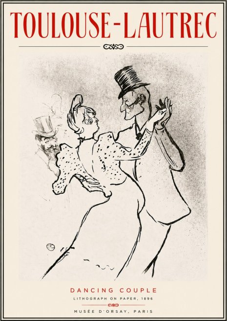 Toulouse-Lautrec Dancing Couple No5 - Poster