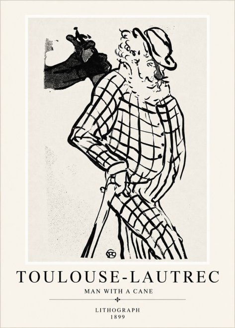 Toulouse-Lautrec Man with a Cane No4 - Poster