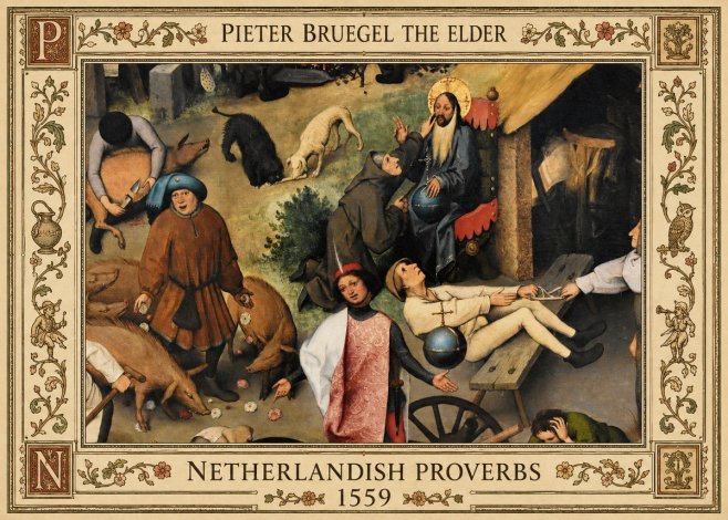 Pieter Bruegel Netherlandish Proverbs IV No5 - Poster