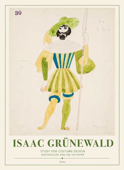 Isaac Grünewald Study for Costume Design No1 - Poster