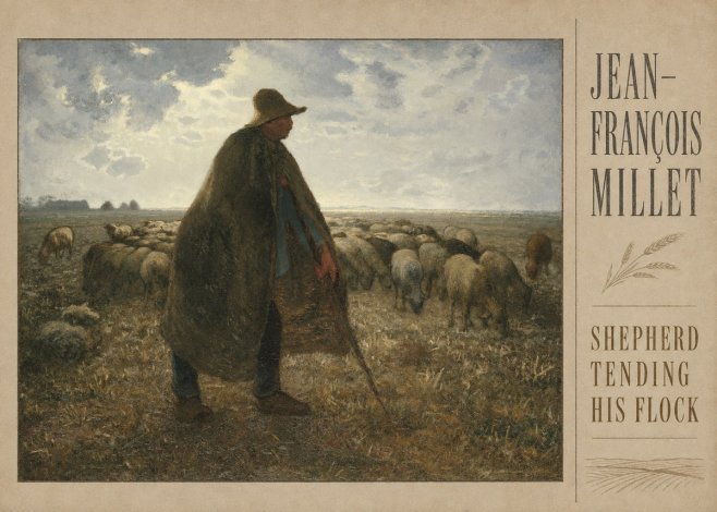 Jean-François Millet Shepherd Tending His Flock No2 - Poster