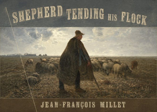 Jean-François Millet Shepherd Tending His Flock No6 - Poster