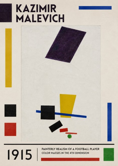 Kazimir Malevich Painterly Realism of a Football Player Color Masses in the 4Th Dimension No1 - Poster