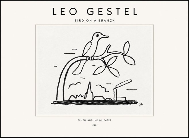 Leo Gestel Bird on a Branch No1 - Poster