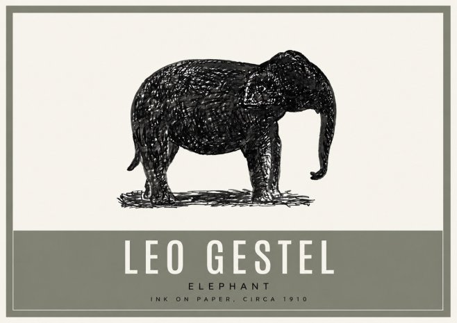 Leo Gestel Elephant No2 - Poster