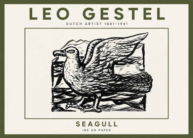 Leo Gestel Seagull No5 - Poster
