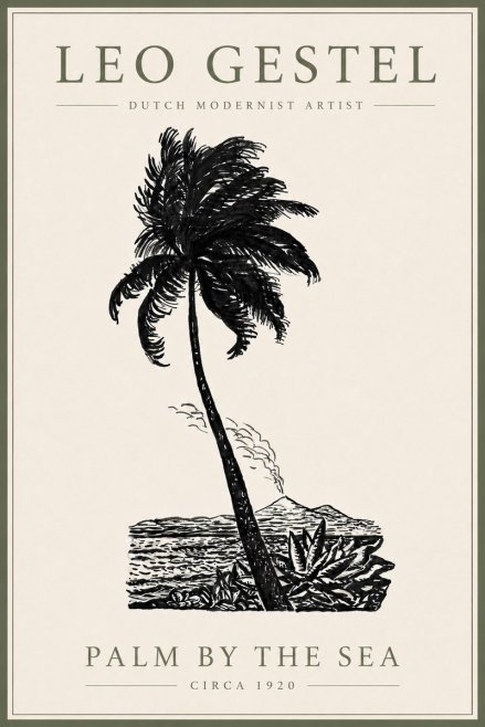 Leo Gestel Palm by the Sea No6 - Poster