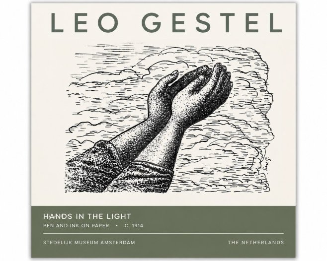 Leo Gestel Hands in the Light No4 - Poster
