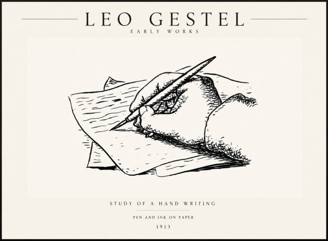 Leo Gestel Study of a Hand Writing No3 - Poster