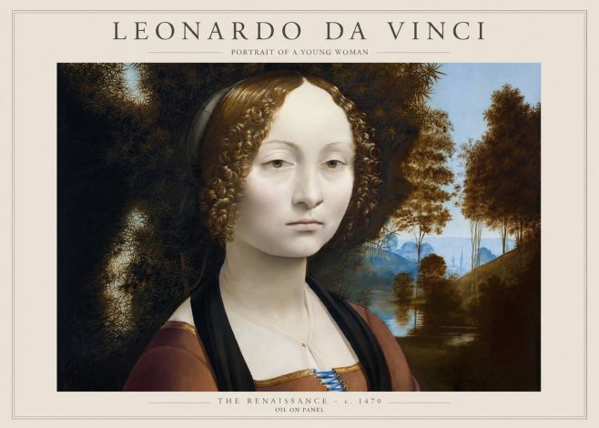 Leonardo da Vinci Portrait of a Young Woman I No1 - Poster