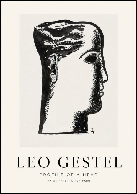 Leo Gestel Profile of a Head No1 - Poster