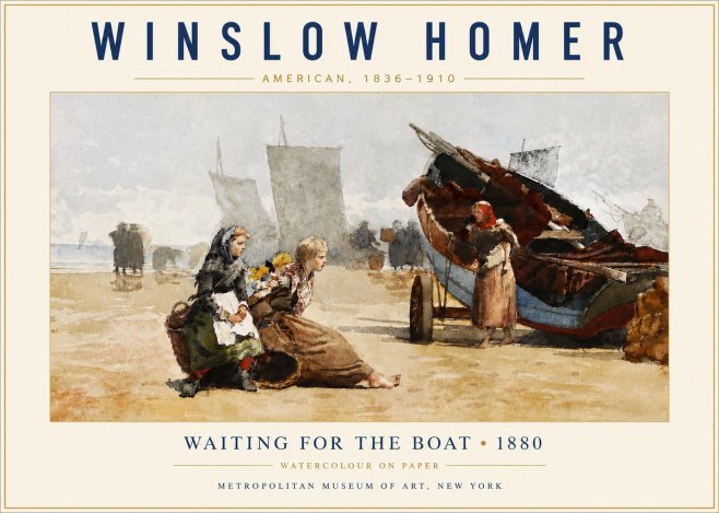 Winslow Homer Waiting for the Boat No6 - Poster