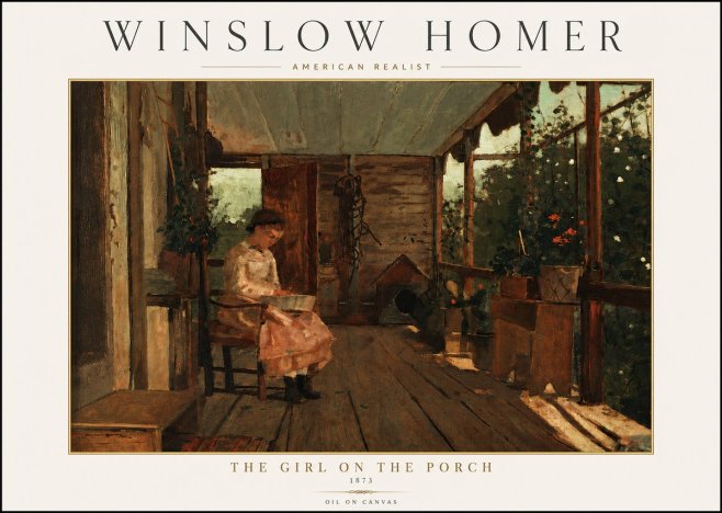 Winslow Homer The Girl on the Porch No4 - Poster