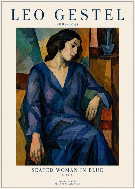 Leo Gestel Seated Woman in Blue No6 - Poster