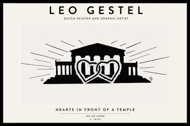 Leo Gestel Hearts in Front of a Temple No1 - Poster