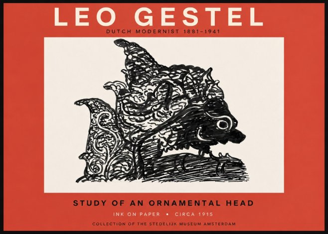 Leo Gestel Study of an Ornamental Head No6 - Poster