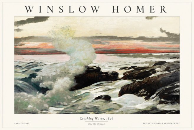 Winslow Homer Crashing Waves, 1896 No1 - Poster