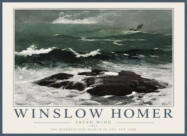 Winslow Homer Fresh Wind No5 - Poster