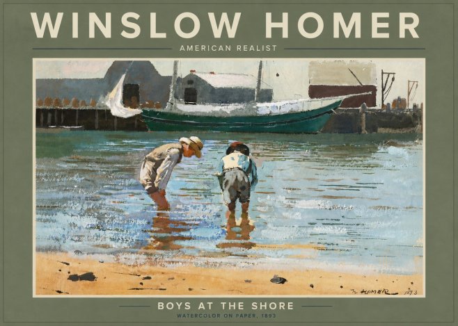 Winslow Homer Boys at the Shore No6 - Poster