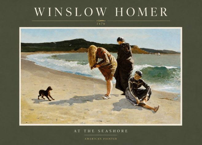 Winslow Homer At the Seashore No3 - Poster