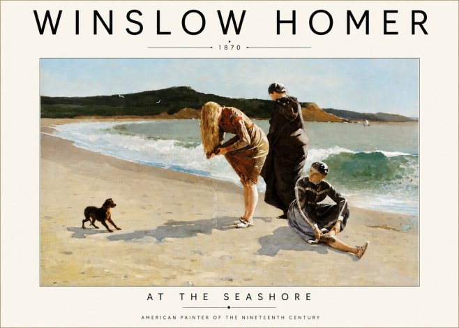 Winslow Homer At the Seashore No4 - Poster