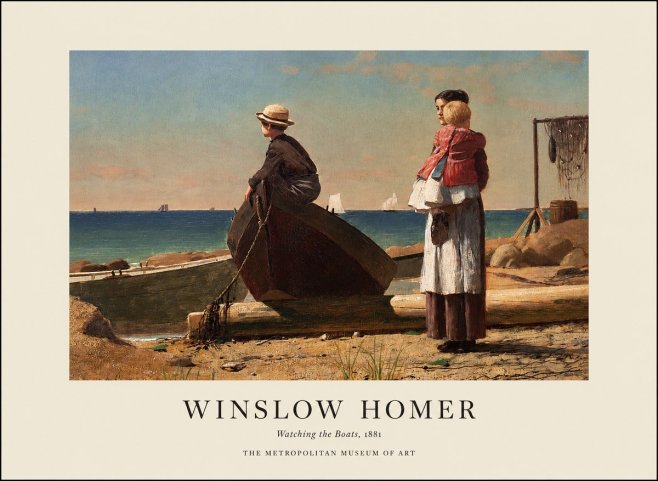 Winslow Homer Watching the Boats, 1881 No1 - Poster