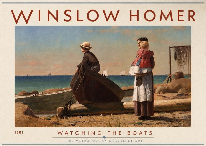 Winslow Homer Watching the Boats, 1881 No6 - Poster